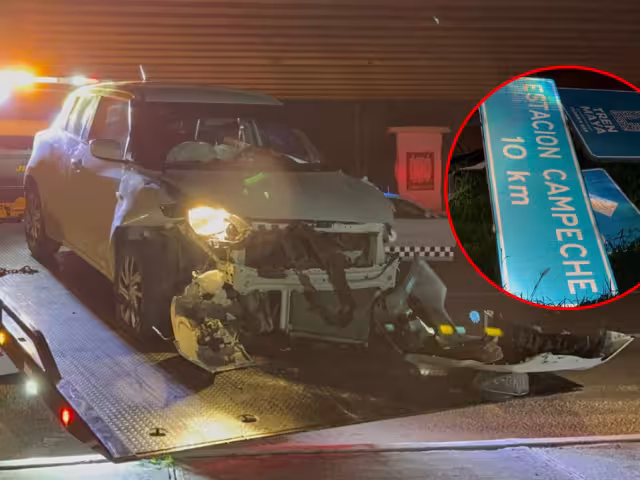 Un conductor inexperto perdió el control en el periférico Pablo García y Montilla de Campeche.