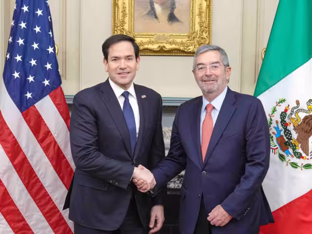 Marco Rubio, secretario de Estado de Estados Unidos y Juan Ramón de la Fuente, titular de la Secretaría de Relaciones Exteriores