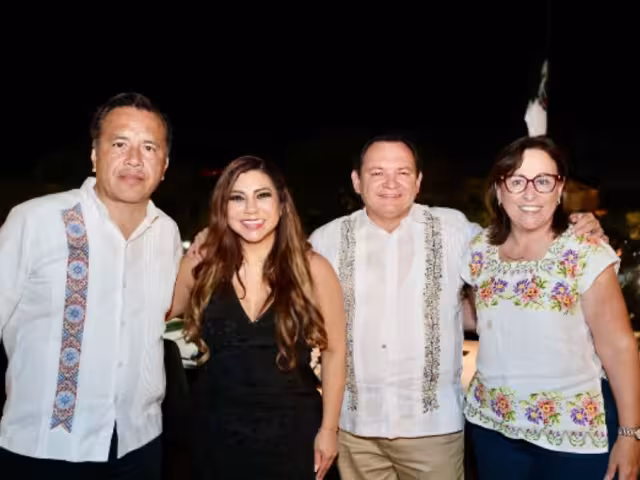 Huacho Diaz Mena recibe al gobernador de Veracruz en Yucatán