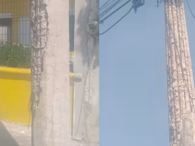 Alarman postes en pésimo estado en Sabancuy