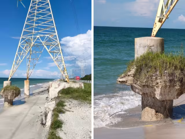 Erosión amenaza infraestructura eléctrica en Ciudad del Carmen; CFE guarda silencio