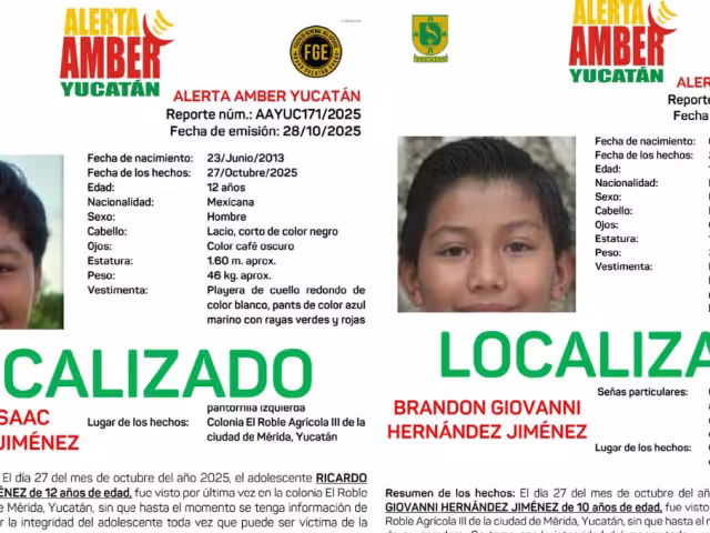 FGE Yucatán informa la ubicación de dos menores reportados desaparecidos