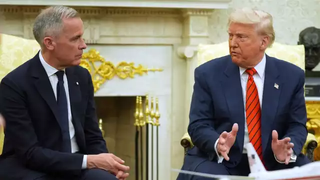 El residente de Estados Unidos, Donald Trump, recibió en la Casa Blanca al primer minitroi de Canadá, Mark Carney
