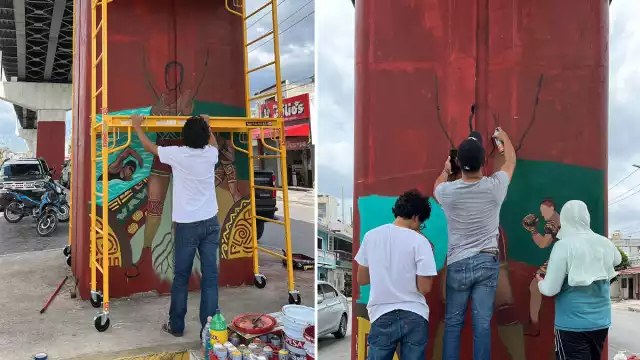 El arte toma la avenida Gobernadores: murales transformarán el distribuidor vial en un símbolo de identidad campechana