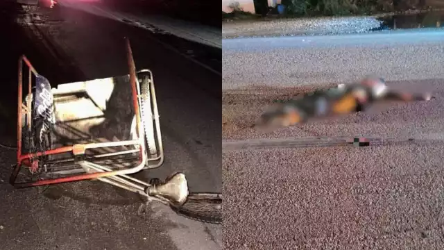 El accidente ocurrió alrededor de las 23:00 horas; el triciclo no tenía luces y el tráiler no lo vio