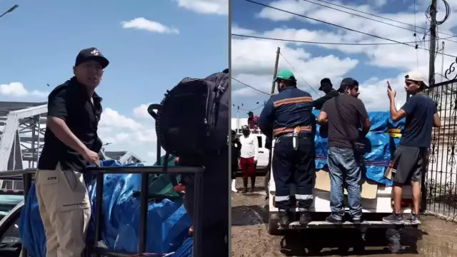 Yulay lleva ayuda a los damnificados en Poza Rica, Veracruz