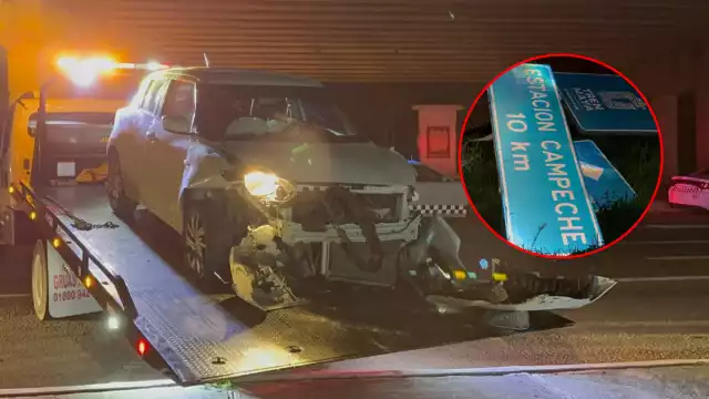 Un conductor inexperto perdió el control en el periférico Pablo García y Montilla de Campeche.