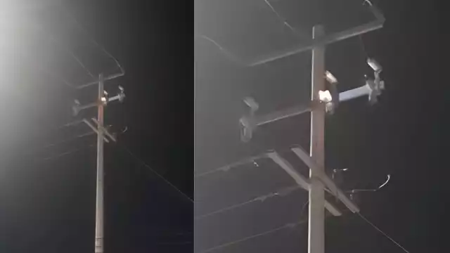 Líneas eléctricas arrojan fuego en feria de Escárcega; temen accidente