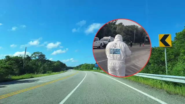 Un cuerpo embolsado fue localizado en una zona de descanso de la carretera federal 307, tramo Tulum–Felipe Carrillo Puerto.