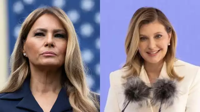 Melania Trum y Olena Zelanska, esposas de los presidentes de estados Unidos y Ucrania, respectivamente