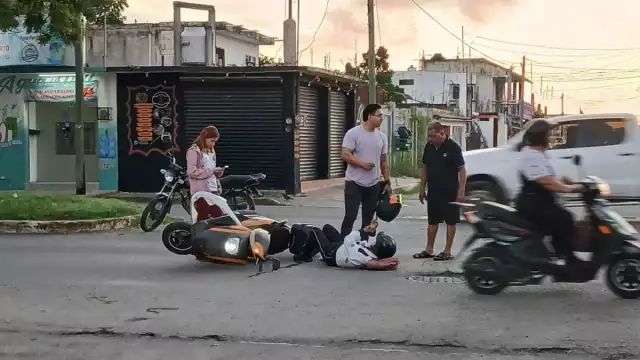 Guardia de seguridad sufre accidente que la dejó lesionada en Chetumal