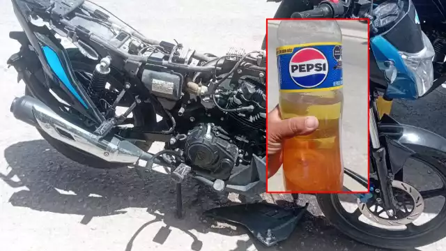 Denuncian gasolina con agua en estación BP de Escárcega: daña motocicleta de repartidor