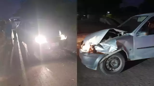 Un Chevrolet Chevy gris fue impactado por una camioneta blanca que se dio a la fuga, causando daños en la parte delantera izquierda.