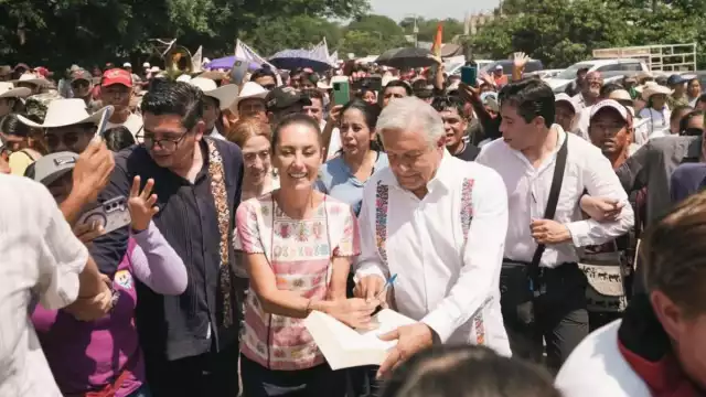 Claudia Sheinbaum y Andrés Manuel López Obrador en Guerrero