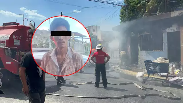 La Policía de Campeche detuvo a una persona acusada de provocar un incendio en un local comercial sobre la avenida Luis Donaldo Colosio