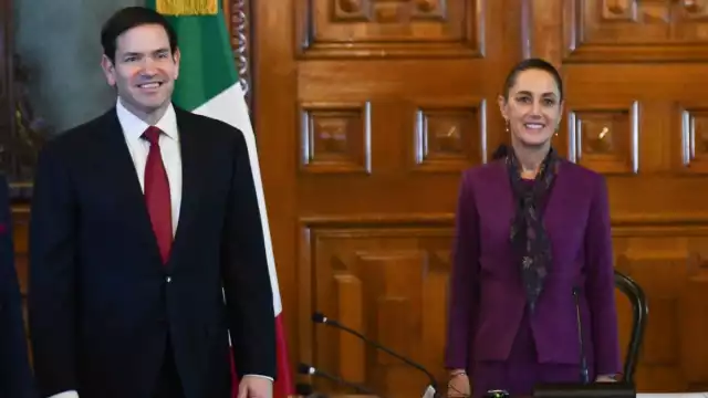 Marco Rubio, secretario de Estado de Estados Unidos y Claudia Sheinbaum Pardo, presidenta de México