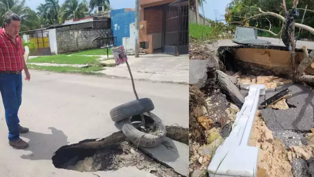 Intensas lluvias han causado grandes baches y desfondes en Chetumal