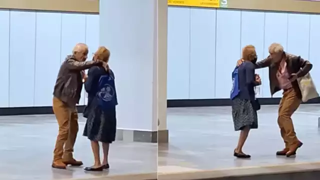 Pareja de abuelitos se hace viral en redes sociales por bailar mientras esperan el Metro