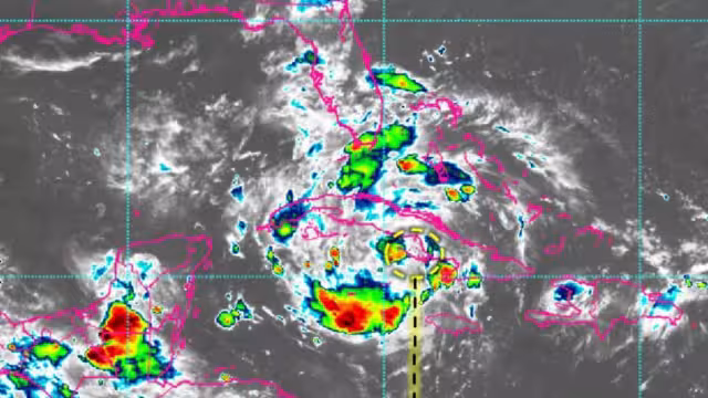 Así luce el centro de la Depresión Tropical Cuatro