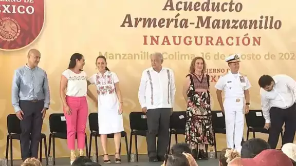 AMLO encabeza en Colima la inauguración del  Acueducto Armería-Manzanillo