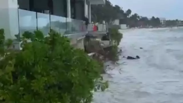 Así lucía el mar en Playa Mamita's
