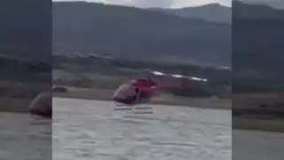Así fue la caída de un helicóptero en la presa de Chihuahua: VIDEO