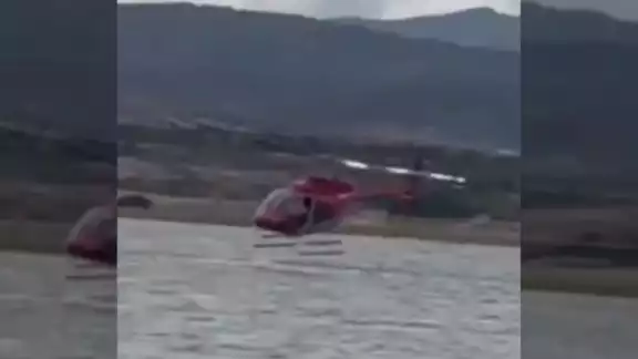 El helicóptero colisionó de lleno sobre el agua en Chihuahua