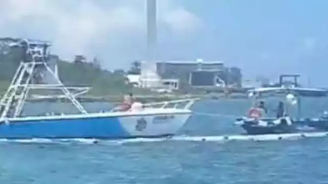 Así fue el rescate de la embarcación en Cozumel