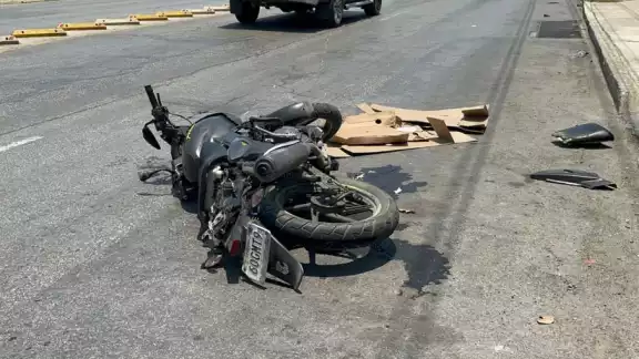 Así terminó la motocicleta en Campeche Así terminó la motocicleta en Campeche