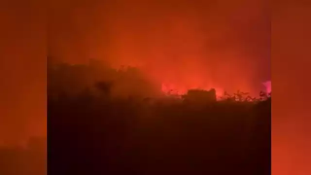 Así lucía el incendio en la carretera Sisal-Hunucmá