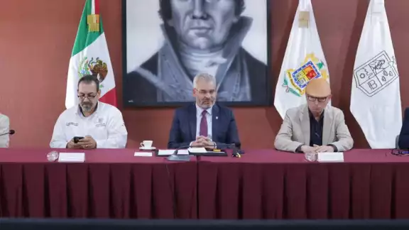 Alfredo Ramírez Bedolla, gobernador de Michoacán, encabeza mesa de trabajo Alfredo Ramírez Bedolla, gobernador de Michoacán, encabeza mesa de trabajo
