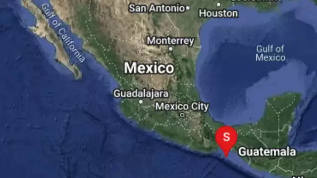 Epicentro del sismo en Salina Cruz, Oaxaca