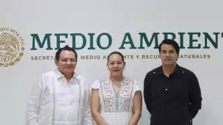 Joaquín Díaz Mena se reúne con María Luisa Albores, titular de la Semarnat