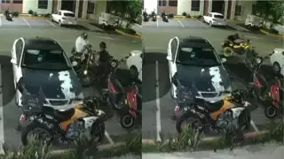 Captan a dos sujetos robando una motocicleta en el fraccionamiento El Edén de Playa del Carmen: VIDEO