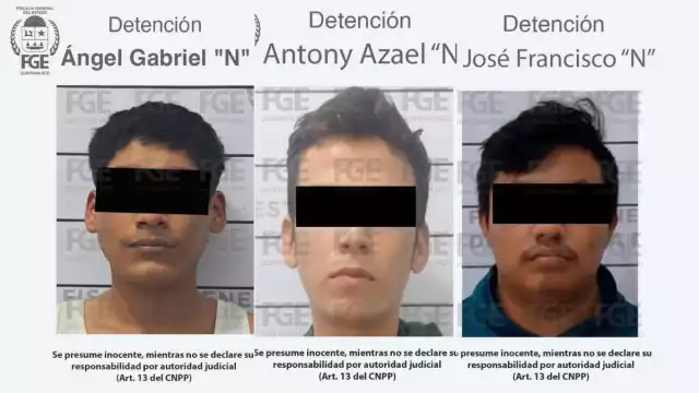 Los detenidos fueron identificados como Antony Azael “N”, José Francisco “N” y Ángel Gabriel “N”