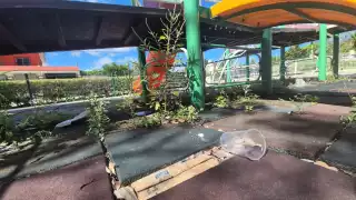 Mal estado del Parque La Cruz pone en riesgo a niños de Champotón