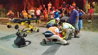 Motociclista ebrio derrapa y queda inconsciente en Calkiní