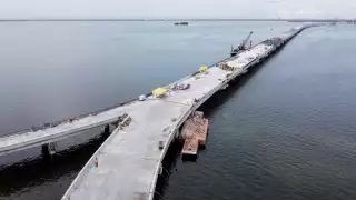 A un mes de su inauguración, el Puente Nichupté en Cancún registra 87.5% de avance