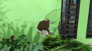 Automóvil termina estrellado en una vivienda  de ciudad del Carmen y se da a la fuga