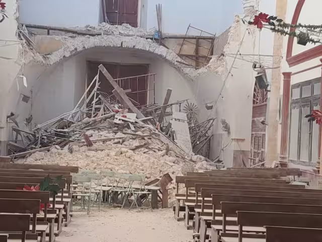 Afortunadamente, no hubo lesionados a pesar de la presencia del sacristán