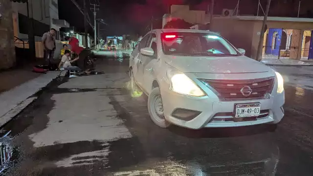 Accidente en Campeche: motociclista lesionado tras derrapar en la colonia Miami