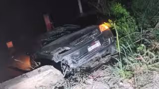 Accidente nocturno deja lesionado a conductor en División del Norte