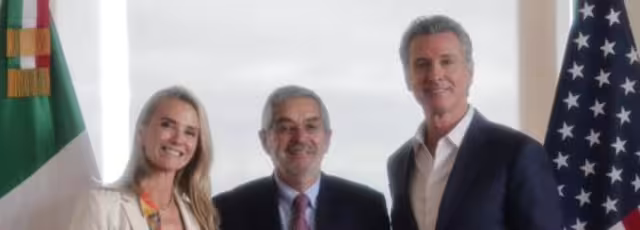 El canciller Juan Ramón de la Fuente se reunió con el gobernador de California, Gavin Newsom y su esposa, Jennifer Siebel Newsom