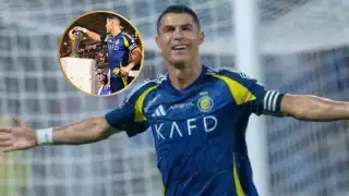 ¡Le cayó la maldición! Cristiano tocó el trofeo de la Supercopa saudí 