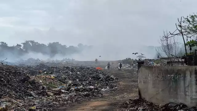 Debido a los fuertes vientos, el fuego se ha podido reactivar y nuevamente sale a la superficie