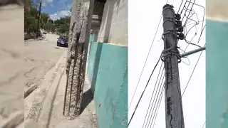 En Hopelchén, hay más de 20 postes de la CFE en pésimas condiciones