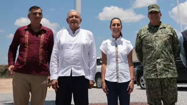 Claudia Sheinbaum acompañó al presidente Andrés Manuel López Obrador al Nuevo Centro de Aduanas de México en Nuevo Laredo, Tamaulipas