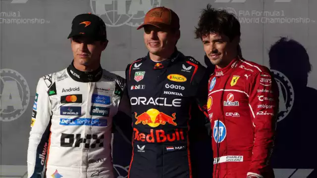 El podio de la pole en EU