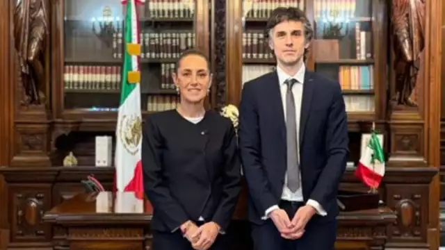 La presidenta de México, Claudia Sheinbaum recibió este viernes en Palacio Nacional a  Guido Croxatto, abogado del expresidente peruano, Pedro Castillo