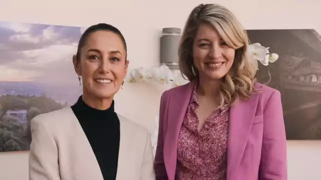 Claudia Sheinbaum. virtual presidenta de México y Mélanie Joly, ministra de Asuntos Exteriores de Canadá